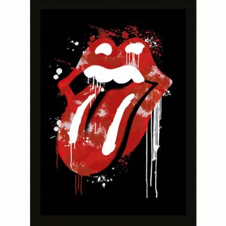 The Rolling Stones Graffiti Lips Framed Print 16 x 12